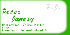 peter janosy business card